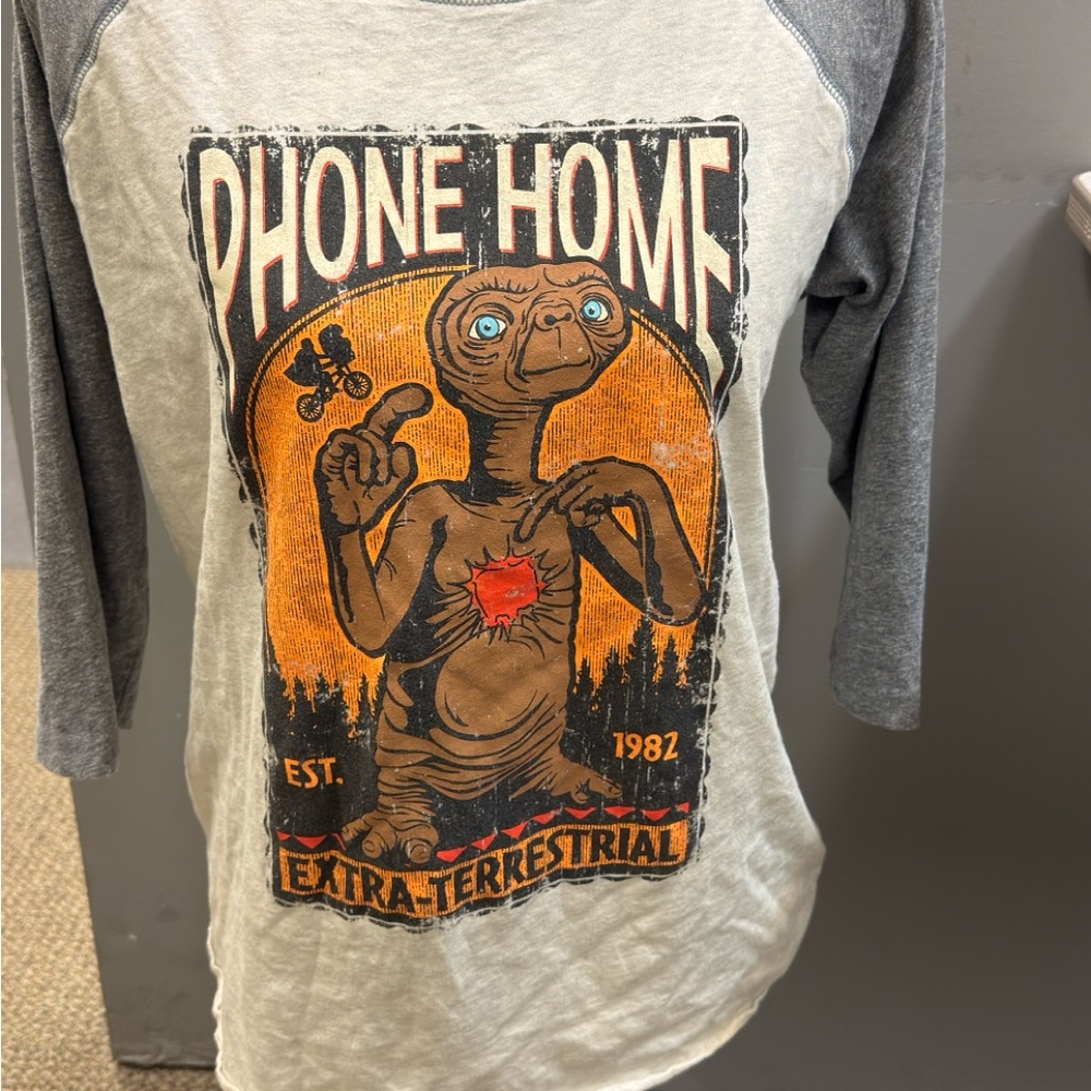 ET‎ Phone Home Extra-Terrestrial Graphic Baseball Tee